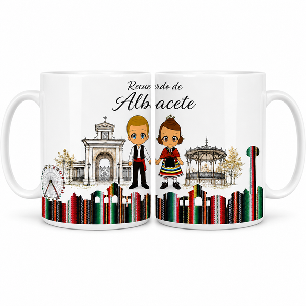 Taza Recuerdo de Albacete – Diseño Manchego