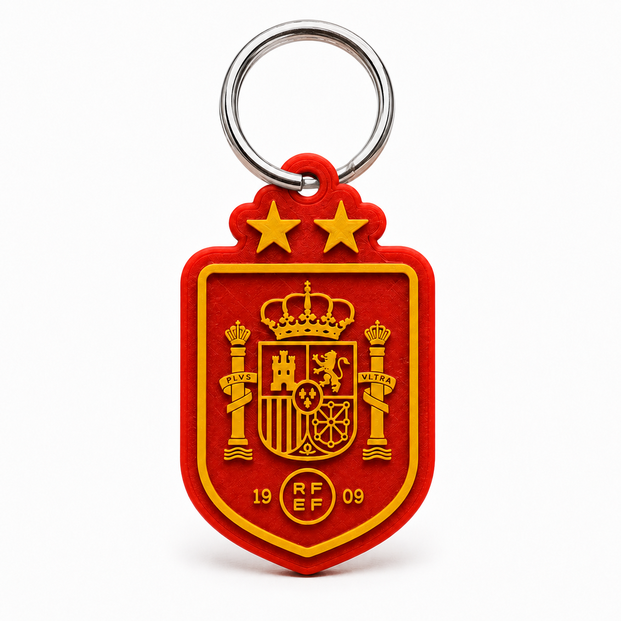 Llavero España Bicampeona – Escudo con 2 Estrellas en Relieve