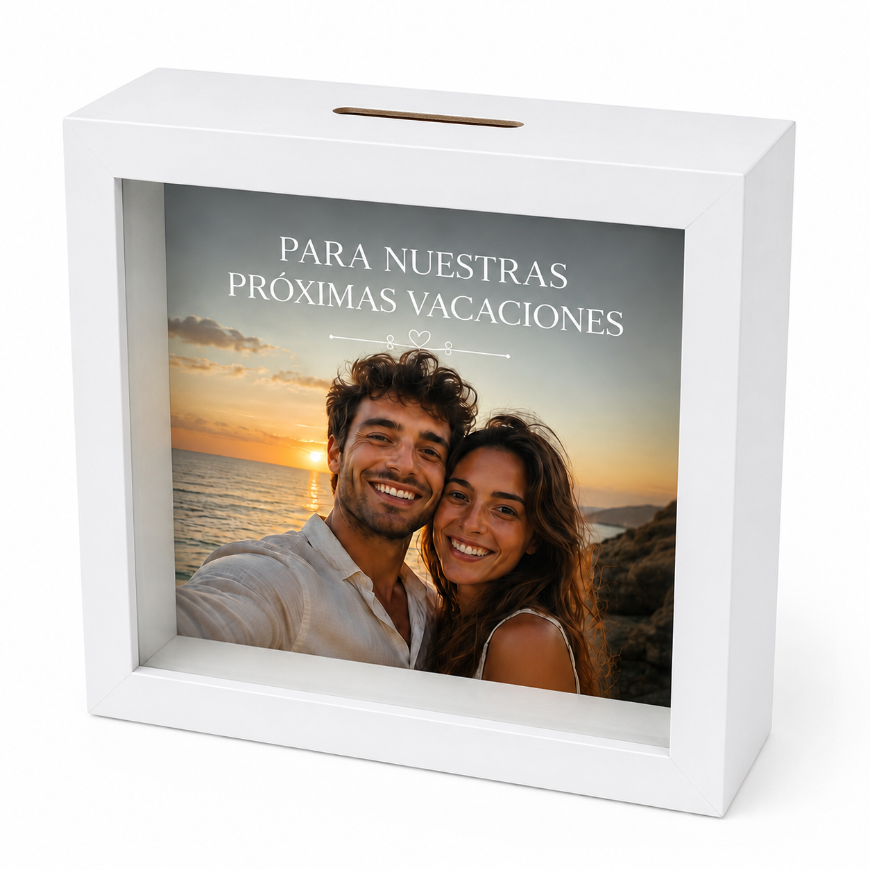 Hucha personalizada “Próximas Vacaciones” con foto
