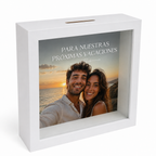 Hucha personalizada “Próximas Vacaciones” con foto