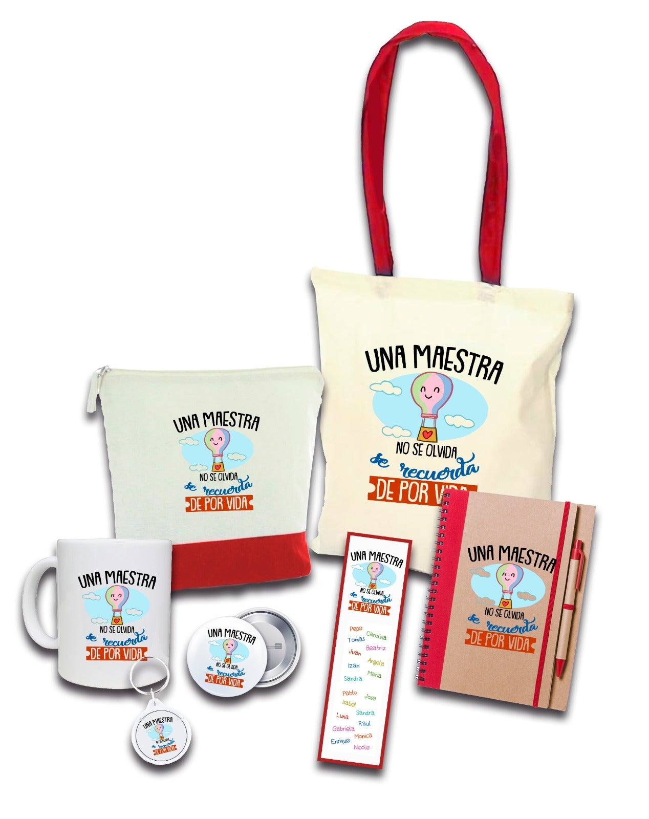 Pack regalo personalizado para maestra/o “Se recuerda de por vida”