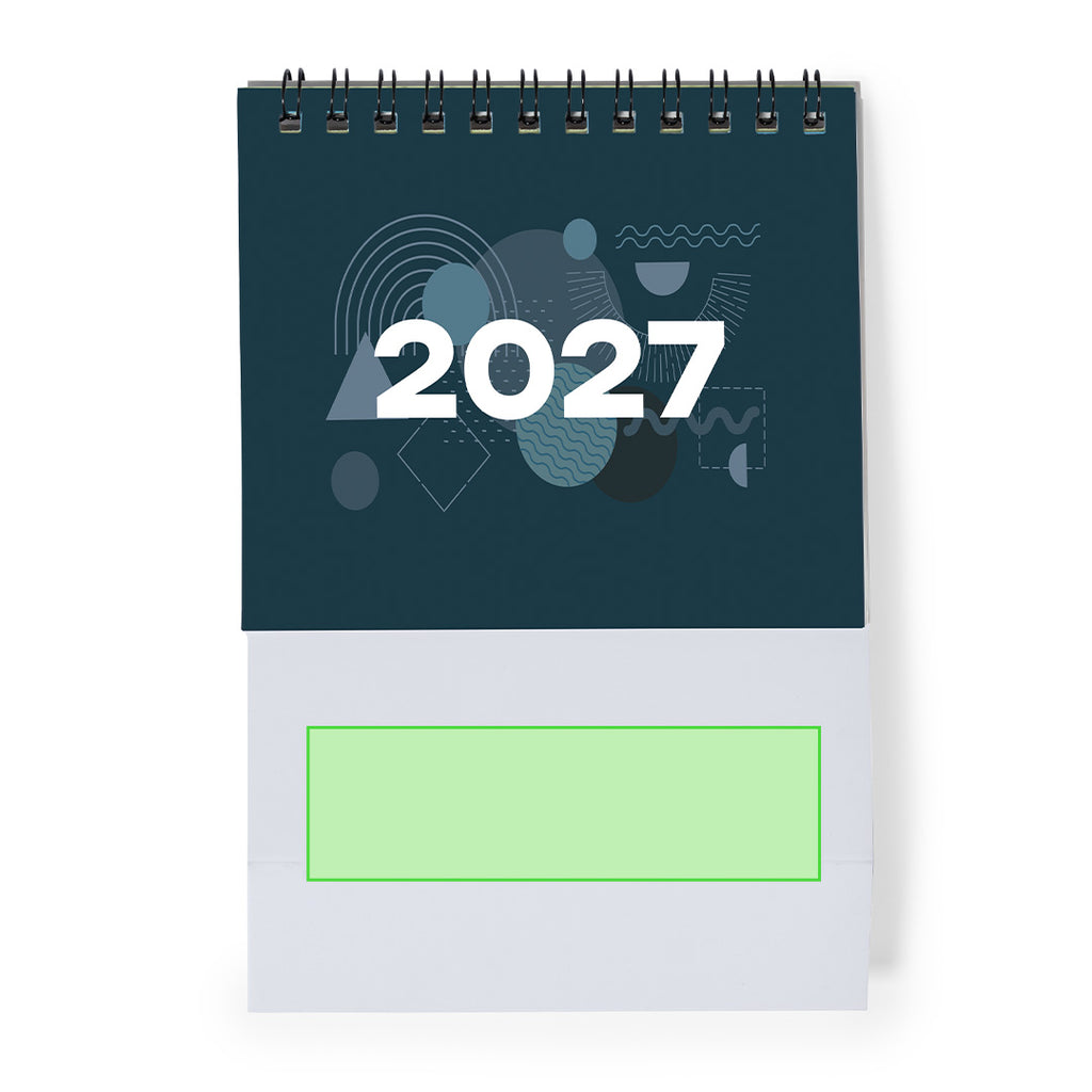 Calendario de sobremesa Ener 2027 personalizado con logo a todo color