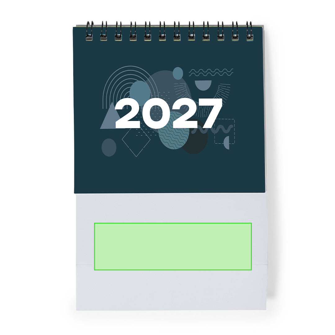Calendario de sobremesa Ener 2027 personalizado con logo a todo color