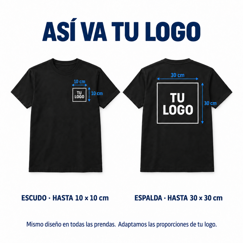 Pack de 10 camisetas personalizadas · Tu equipo, tu logo