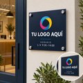 Placa personalizada para negocio con logo, horario o texto