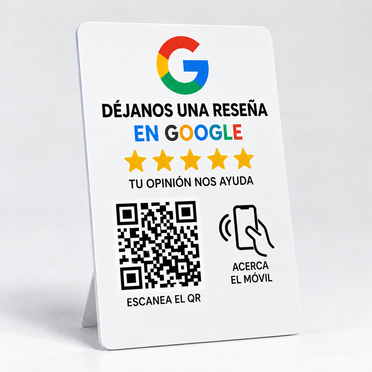 Placa de reseñas Google QR + NFC — Standard