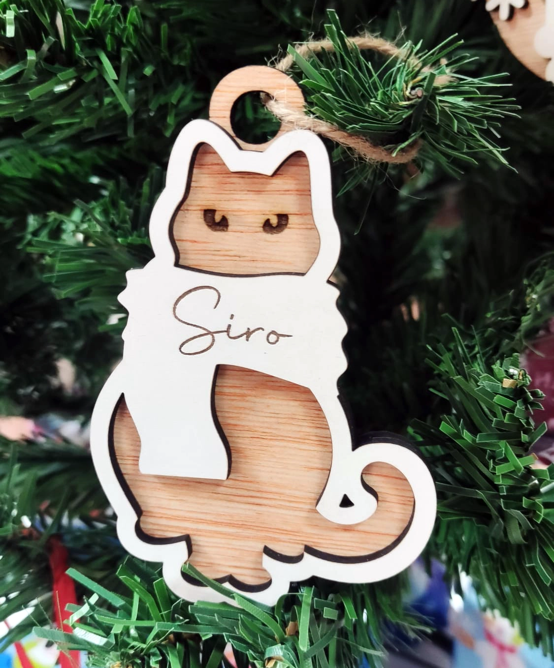 Adorno de navidad personalizado gato
