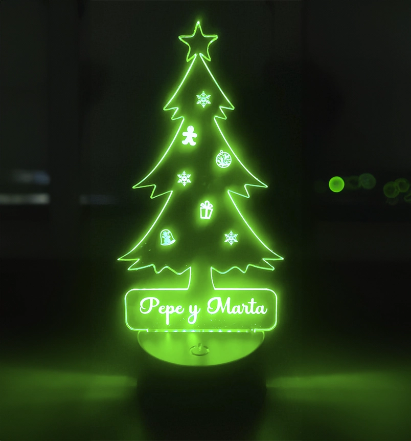 Lampara LED árbol de navidad con nombres