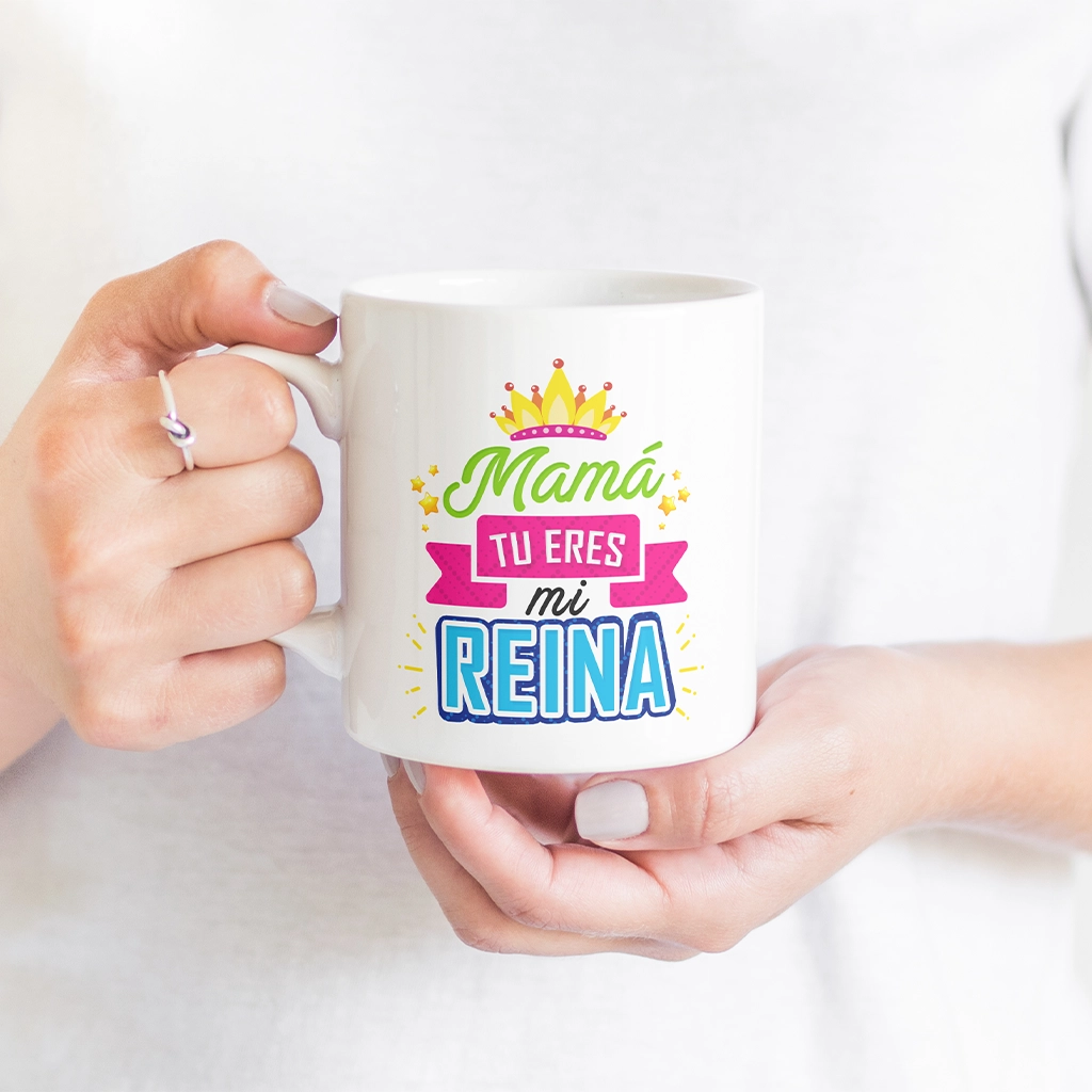 Vista de taza "Mama tu eres mi reina"