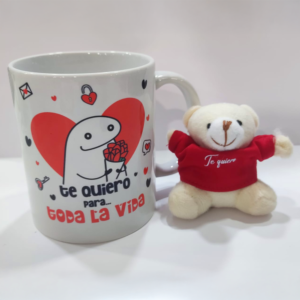 Set de Taza + Llavero Osito de Peluche